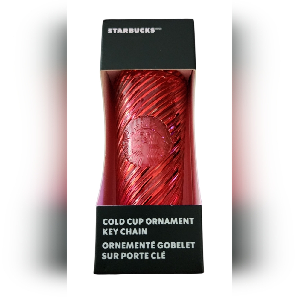 NWT Starbucks Red Cold Cup Ornament Key Chain